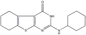 2-(cyclohexylamino)-5,6,7,8-tetrahydro[1]benzothieno[2,3-d]pyrimidin-4(3H)-one Struktur