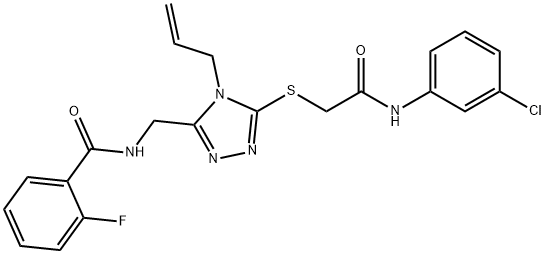 N-[(4-allyl-5-{[2-(3-chloroanilino)-2-oxoethyl]sulfanyl}-4H-1,2,4-triazol-3-yl)methyl]-2-fluorobenzamide Struktur