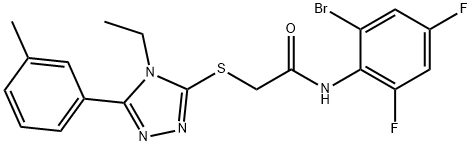 N-(2-bromo-4,6-difluorophenyl)-2-{[4-ethyl-5-(3-methylphenyl)-4H-1,2,4-triazol-3-yl]sulfanyl}acetamide Struktur