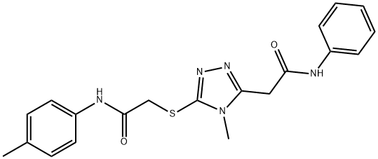 2-{[5-(2-anilino-2-oxoethyl)-4-methyl-4H-1,2,4-triazol-3-yl]sulfanyl}-N-(4-methylphenyl)acetamide Struktur