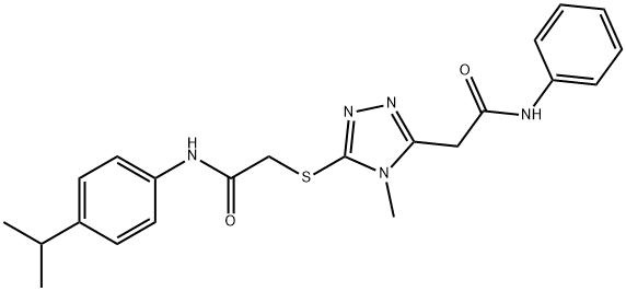 2-{[5-(2-anilino-2-oxoethyl)-4-methyl-4H-1,2,4-triazol-3-yl]sulfanyl}-N-(4-isopropylphenyl)acetamide Struktur