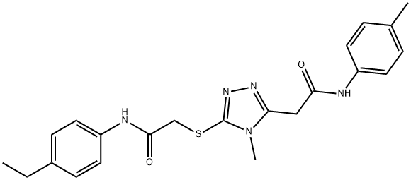 2-(5-{[2-(4-ethylanilino)-2-oxoethyl]sulfanyl}-4-methyl-4H-1,2,4-triazol-3-yl)-N-(4-methylphenyl)acetamide Struktur