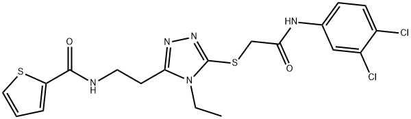 N-[2-(5-{[2-(3,4-dichloroanilino)-2-oxoethyl]sulfanyl}-4-ethyl-4H-1,2,4-triazol-3-yl)ethyl]-2-thiophenecarboxamide Struktur