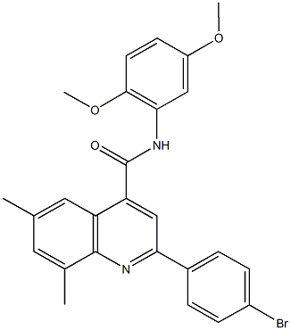 2-(4-bromophenyl)-N-(2,5-dimethoxyphenyl)-6,8-dimethyl-4-quinolinecarboxamide Struktur