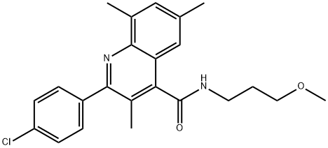 2-(4-chlorophenyl)-N-(3-methoxypropyl)-3,6,8-trimethyl-4-quinolinecarboxamide Struktur