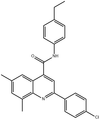 2-(4-chlorophenyl)-N-(4-ethylphenyl)-6,8-dimethyl-4-quinolinecarboxamide Struktur