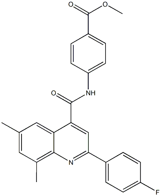 methyl 4-({[2-(4-fluorophenyl)-6,8-dimethyl-4-quinolinyl]carbonyl}amino)benzoate Struktur