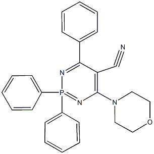 4-(4-morpholinyl)-2,2,6-triphenyl-1,3,2lambda~5~-diazaphosphinine-5-carbonitrile Struktur