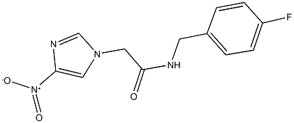 N-(4-fluorobenzyl)-2-{4-nitro-1H-imidazol-1-yl}acetamide Struktur