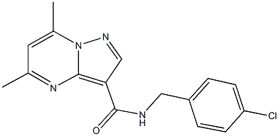 N-(4-chlorobenzyl)-5,7-dimethylpyrazolo[1,5-a]pyrimidine-3-carboxamide Struktur