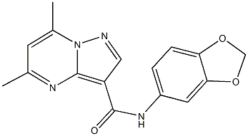 N-(1,3-benzodioxol-5-yl)-5,7-dimethylpyrazolo[1,5-a]pyrimidine-3-carboxamide Struktur