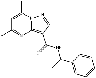 5,7-dimethyl-N-(1-phenylethyl)pyrazolo[1,5-a]pyrimidine-3-carboxamide Struktur