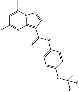 5,7-dimethyl-N-[4-(trifluoromethoxy)phenyl]pyrazolo[1,5-a]pyrimidine-3-carboxamide Struktur