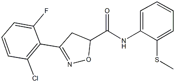 3-(2-chloro-6-fluorophenyl)-N-[2-(methylsulfanyl)phenyl]-4,5-dihydro-5-isoxazolecarboxamide Struktur