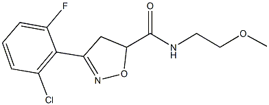 3-(2-chloro-6-fluorophenyl)-N-(2-methoxyethyl)-4,5-dihydro-5-isoxazolecarboxamide Struktur