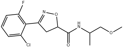 3-(2-chloro-6-fluorophenyl)-N-(2-methoxy-1-methylethyl)-4,5-dihydro-5-isoxazolecarboxamide Struktur