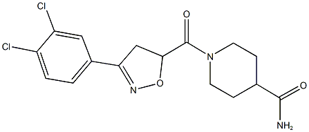 1-{[3-(3,4-dichlorophenyl)-4,5-dihydro-5-isoxazolyl]carbonyl}-4-piperidinecarboxamide Struktur