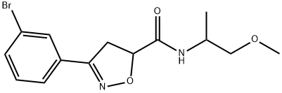 3-(3-bromophenyl)-N-(2-methoxy-1-methylethyl)-4,5-dihydro-5-isoxazolecarboxamide Struktur