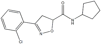 3-(2-chlorophenyl)-N-cyclopentyl-4,5-dihydro-5-isoxazolecarboxamide Struktur