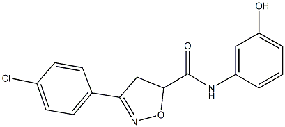 3-(4-chlorophenyl)-N-(3-hydroxyphenyl)-4,5-dihydro-5-isoxazolecarboxamide Struktur