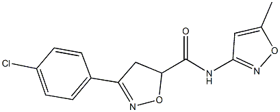 3-(4-chlorophenyl)-N-(5-methyl-3-isoxazolyl)-4,5-dihydro-5-isoxazolecarboxamide Struktur