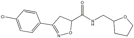 3-(4-chlorophenyl)-N-(tetrahydro-2-furanylmethyl)-4,5-dihydro-5-isoxazolecarboxamide Struktur