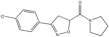 3-(4-chlorophenyl)-5-(1-pyrrolidinylcarbonyl)-4,5-dihydroisoxazole Struktur