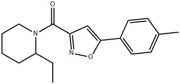 2-ethyl-1-{[5-(4-methylphenyl)-3-isoxazolyl]carbonyl}piperidine Struktur