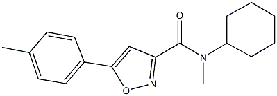 N-cyclohexyl-N-methyl-5-(4-methylphenyl)-3-isoxazolecarboxamide Struktur