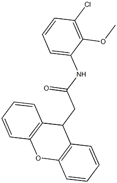 N-(3-chloro-2-methoxyphenyl)-2-(9H-xanthen-9-yl)acetamide Struktur