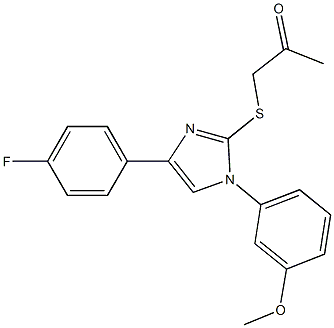 1-{[4-(4-fluorophenyl)-1-(3-methoxyphenyl)-1H-imidazol-2-yl]sulfanyl}acetone Struktur