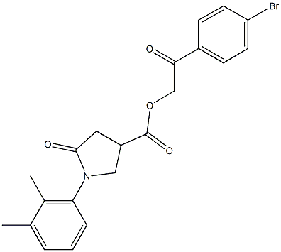 2-(4-bromophenyl)-2-oxoethyl 1-(2,3-dimethylphenyl)-5-oxo-3-pyrrolidinecarboxylate Struktur