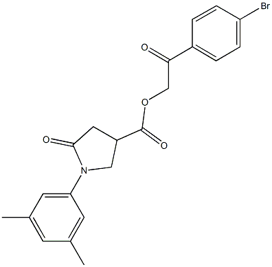 2-(4-bromophenyl)-2-oxoethyl 1-(3,5-dimethylphenyl)-5-oxo-3-pyrrolidinecarboxylate Struktur