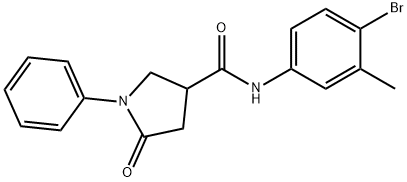 N-(4-bromo-3-methylphenyl)-5-oxo-1-phenyl-3-pyrrolidinecarboxamide Struktur