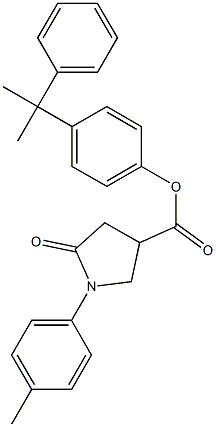 4-(1-methyl-1-phenylethyl)phenyl 1-(4-methylphenyl)-5-oxo-3-pyrrolidinecarboxylate Struktur