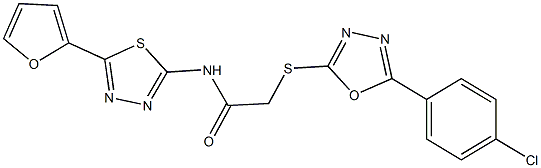 2-{[5-(4-chlorophenyl)-1,3,4-oxadiazol-2-yl]sulfanyl}-N-[5-(2-furyl)-1,3,4-thiadiazol-2-yl]acetamide Struktur