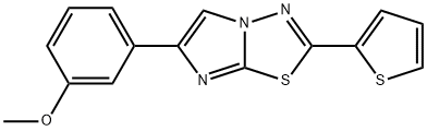 methyl 3-[2-(2-thienyl)imidazo[2,1-b][1,3,4]thiadiazol-6-yl]phenyl ether Struktur