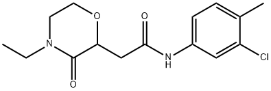 N-(3-chloro-4-methylphenyl)-2-(4-ethyl-3-oxo-2-morpholinyl)acetamide Struktur