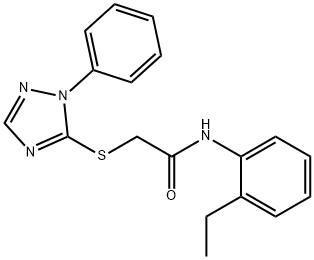 N-(2-ethylphenyl)-2-[(1-phenyl-1H-1,2,4-triazol-5-yl)sulfanyl]acetamide Struktur