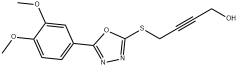 4-{[5-(3,4-dimethoxyphenyl)-1,3,4-oxadiazol-2-yl]sulfanyl}-2-butyn-1-ol Struktur