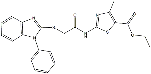 ethyl 4-methyl-2-({[(1-phenyl-1H-benzimidazol-2-yl)sulfanyl]acetyl}amino)-1,3-thiazole-5-carboxylate Struktur