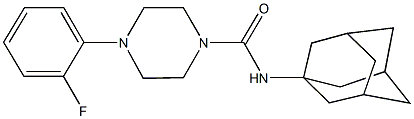 N-(1-adamantyl)-4-(2-fluorophenyl)-1-piperazinecarboxamide Struktur