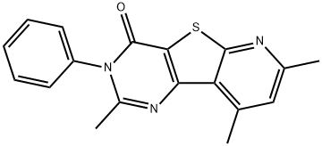 2,7,9-trimethyl-3-phenylpyrido[3',2':4,5]thieno[3,2-d]pyrimidin-4(3H)-one Struktur