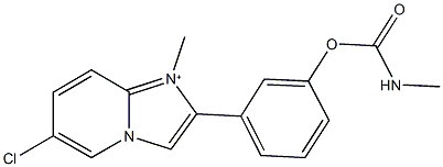 3-(6-chloro-1-methylimidazo[1,2-a]pyridin-1-ium-2-yl)phenyl methylcarbamate Struktur