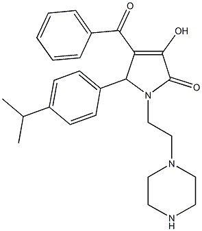 4-benzoyl-3-hydroxy-5-(4-isopropylphenyl)-1-[2-(1-piperazinyl)ethyl]-1,5-dihydro-2H-pyrrol-2-one Struktur