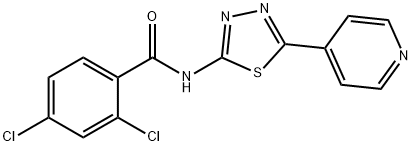 2,4-dichloro-N-[5-(4-pyridinyl)-1,3,4-thiadiazol-2-yl]benzamide Struktur