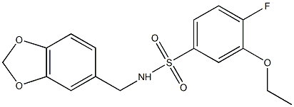 N-(1,3-benzodioxol-5-ylmethyl)-3-ethoxy-4-fluorobenzenesulfonamide Struktur