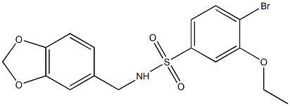 N-(1,3-benzodioxol-5-ylmethyl)-4-bromo-3-ethoxybenzenesulfonamide Struktur