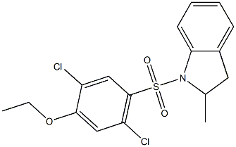 2,5-dichloro-4-[(2-methyl-2,3-dihydro-1H-indol-1-yl)sulfonyl]phenyl ethyl ether Struktur