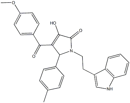 3-hydroxy-1-[2-(1H-indol-3-yl)ethyl]-4-(4-methoxybenzoyl)-5-(4-methylphenyl)-1,5-dihydro-2H-pyrrol-2-one Struktur